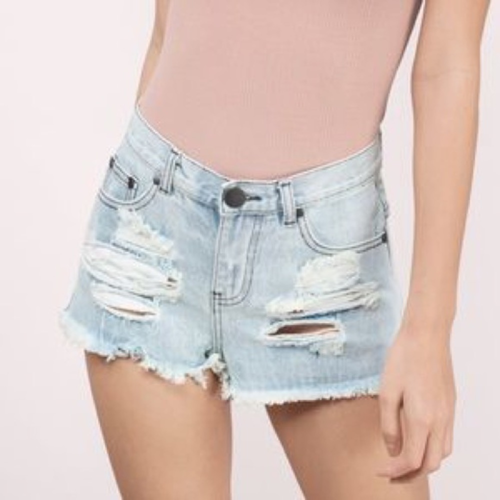 tobi melrose mid rise denim shorts